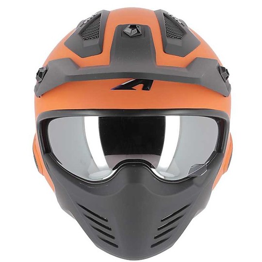 Helmet Moto Jet Astone ELEKTRON Orange Opaque Removable Menotoniera