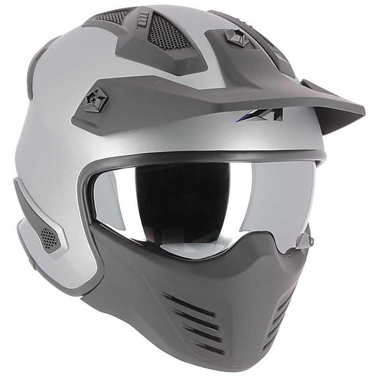 Helmet Moto Jet Astone ELEKTRON Silver Removable Menotoniera