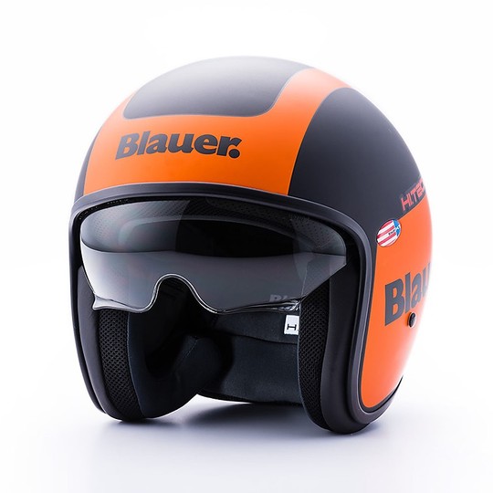 Helmet Moto Jet Blauert Pilot 1.1 HT in Black Orange Fiber