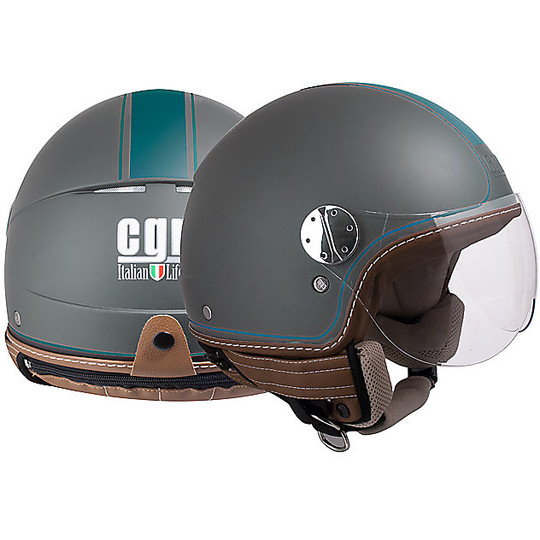 Helmet Moto Jet CGM Model 109V Santa Monica New Titanio Gommato
