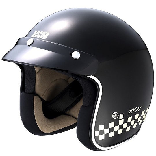 Helmet Moto Jet Custom Ixs 77 2.0 Black Ivory