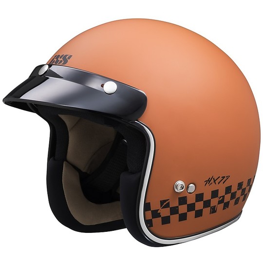 Helmet Moto Jet Custom Ixs 77 2.0 Orange Matt Black