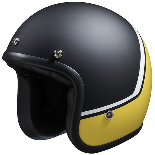 Helmet Moto Jet Custom Ixs 77 2.2 Black Opaque Yellow White