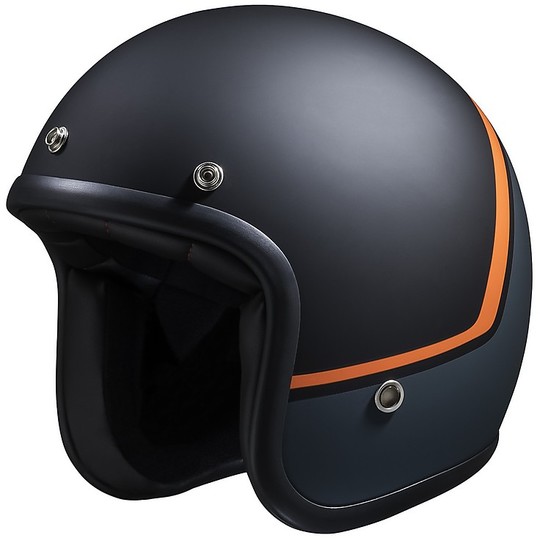 Helmet Moto Jet Custom Ixs 77 2.2 Matt Black Gray Orange