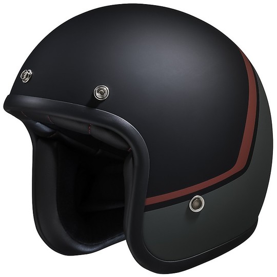 Helmet Moto Jet Custom Ixs 77 2.2 Matt Black Gray Red