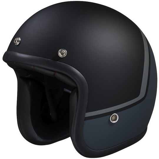 Helmet Moto Jet Custom Ixs 77 2.2 Matt Black Gray