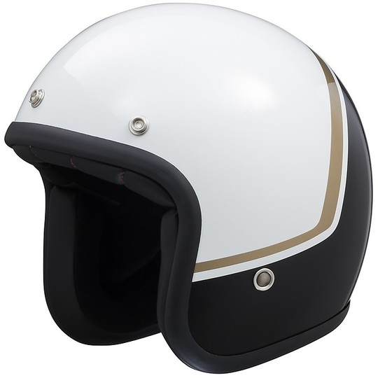 Helmet Moto Jet Custom Ixs 77 2.2 White Black Gold