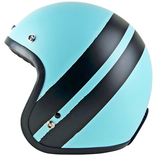 Helmet Moto Jet Custom Origin PRIMO JACK Pastel Blue Matte Black