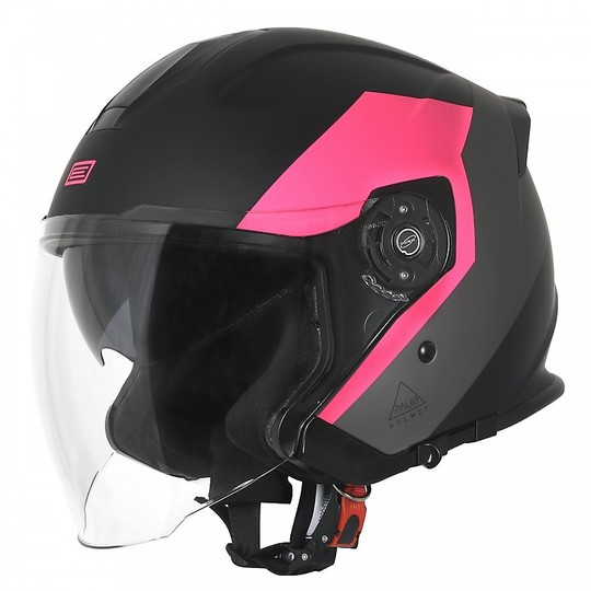 Helmet Moto Jet Double Visor Origin PALIO 2.0 EKO Matte Black Fuchsia Fluo