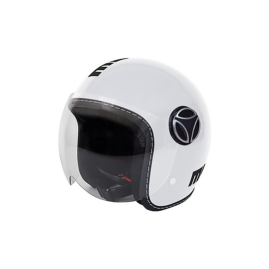 Helmet Moto Jet for Child Momo Design JET-BABY Glossy White Decal Black