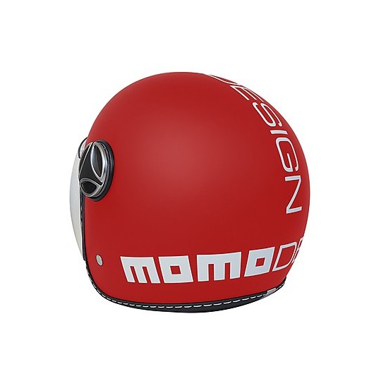 Helmet Moto Jet for Child Momo Design JET-BABY Matte Red Decal White