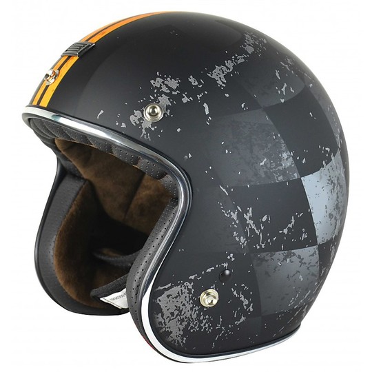 Helmet Moto Jet Origin Black Finish Orange