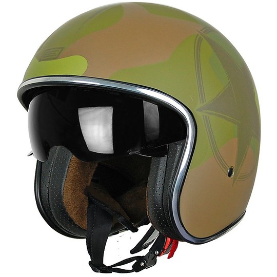 Helmet Moto Jet Origin Sprint Vintage Custom Army Green
