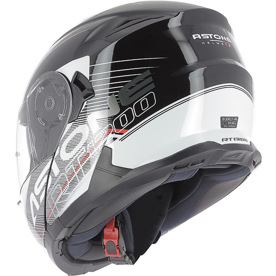 Helmet Moto Modular Double approval Astone RT 1200 Touring Black White