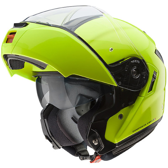 Helmet Moto Modular Fiber Caberg LEVO HiVizion Fluorescent Yellow