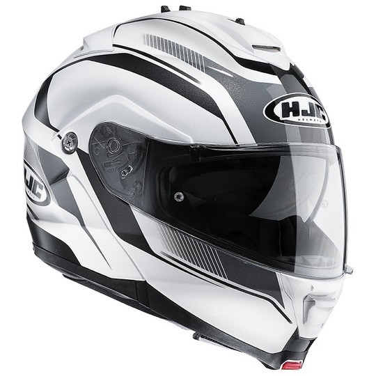 Helmet Moto Modular HJC ISMAX 2 Elements MC10 White Grey Black Dual Visor