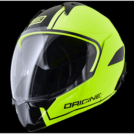 Helmet Moto Modular Origin Riviera Double Visor Dandy Fluo