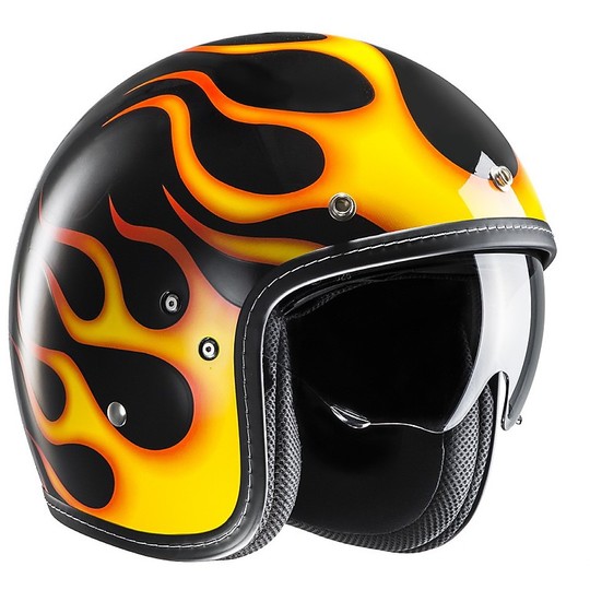 Helmet Motorcycle Helmet Vintage HJC FG-70s Aries MC3 Black Orange