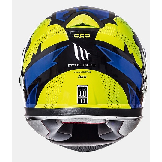 Helmet MT Helmets Thunder3 Full Face Helmet SV Torn Blue Yellow Fluo