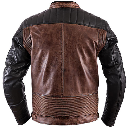 Helstons Leather Motorcycle Jacket Model Camel Cruiser Black