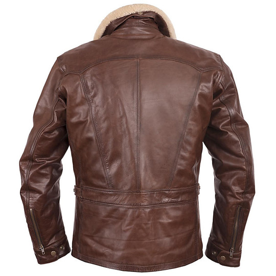 Helstons Leather Motorcycle Jacket Model Mustang Brown Vintage