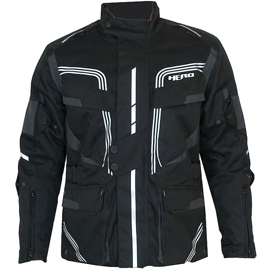 Hero 3018 Motorcycle Technical Jacket Black Gray Super Tuoring WP