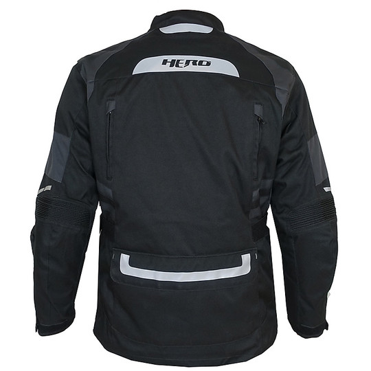 Hero 3018 Motorcycle Technical Jacket Black Gray Super Tuoring WP