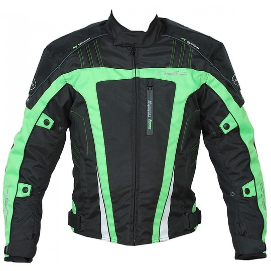 Hero Moto Jacket Fabric Technician 4 Seasons 891 Black Green Removable