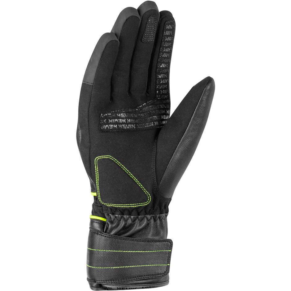 Hevik Ade wp CE Black Yellow Winter Fabric and Leather Motorcycle Gloves
