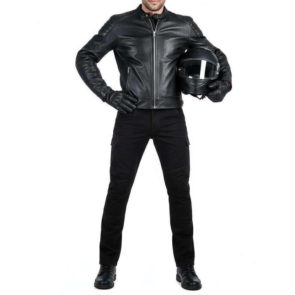 Hevik Neptune Herren Cargo Stoff Motorradhose Schwarz