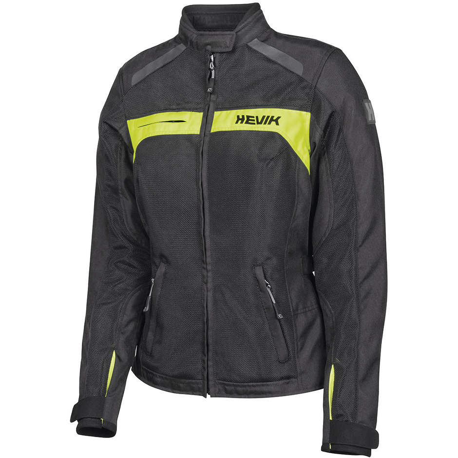 Hevik Urban Scirocco Lady Ligth Black Yellow Perforated Woman Fabric Motorcycle Jacket