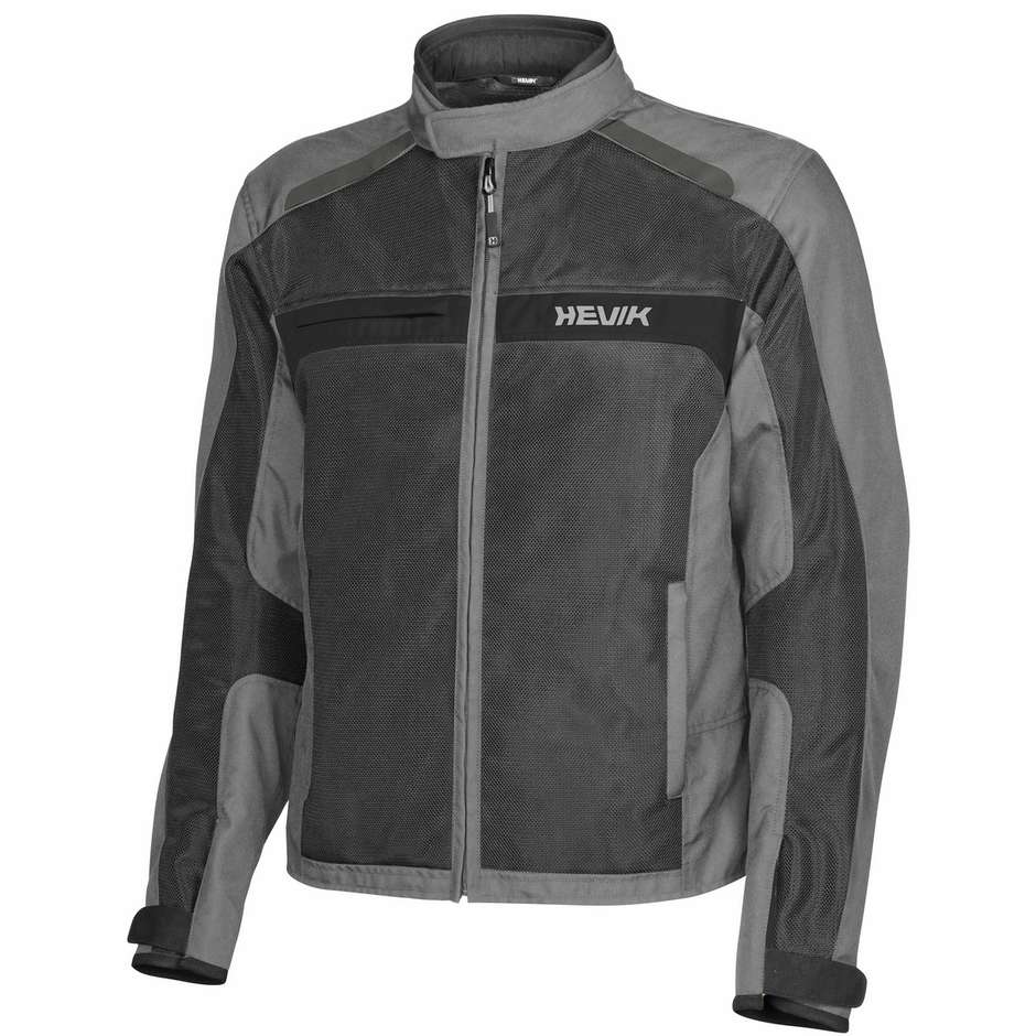Hevik Urban Scirocco Ligth Black Gray Perforated Fabric Motorcycle Jacket
