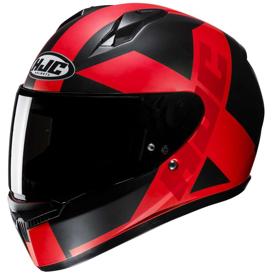 Hjc C10 TEZ MC1SF Full Face Child Motorcycle Helmet Matt Black Red