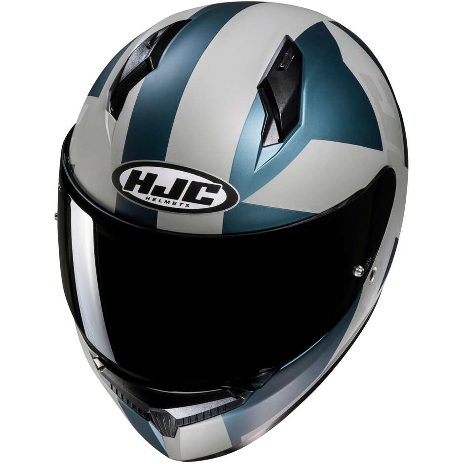 Hjc C10 TEZ MC2SF Full Face Child Motorcycle Helmet Matt White Blue