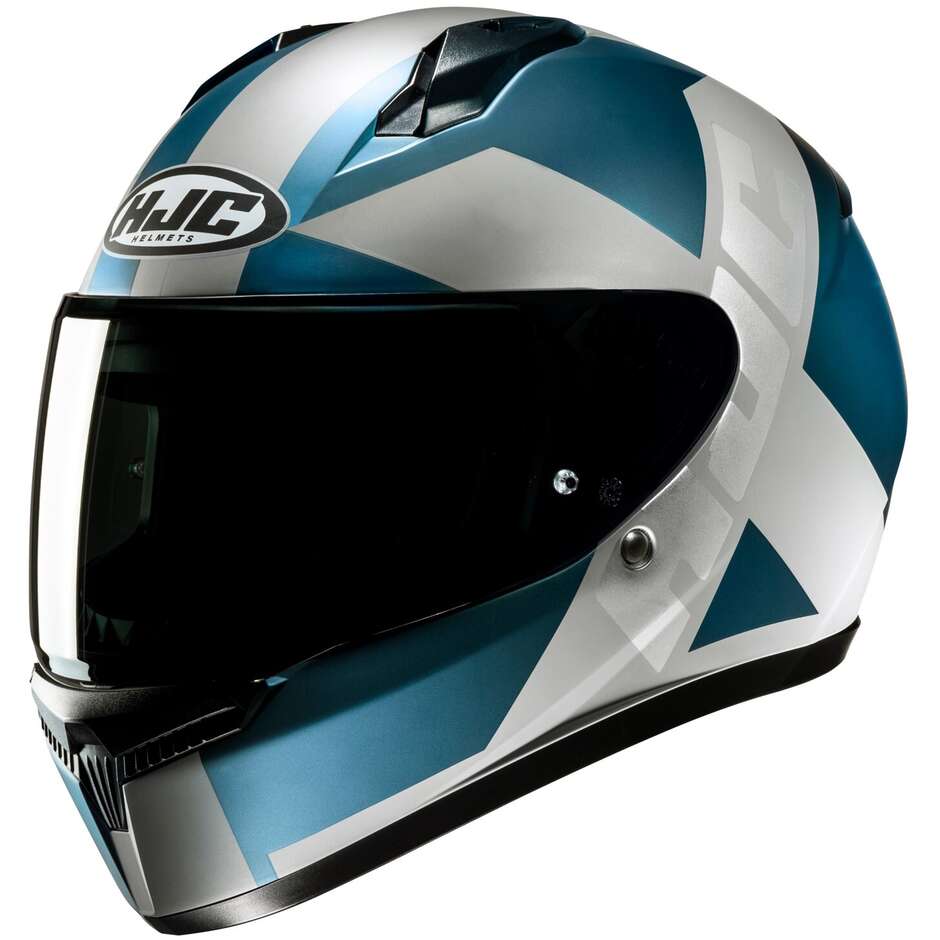 Hjc C10 TEZ MC2SF Full Face Motorcycle Helmet Matt White Blue