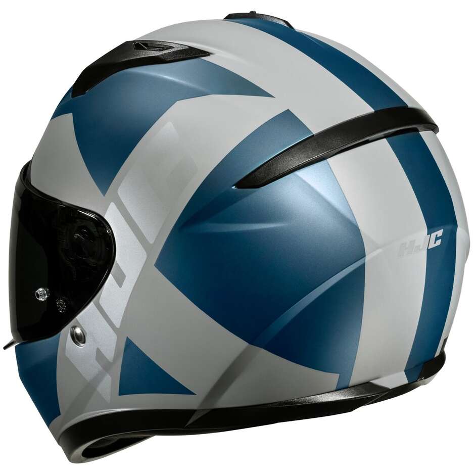 Hjc C10 TEZ MC2SF Full Face Motorcycle Helmet Matt White Blue