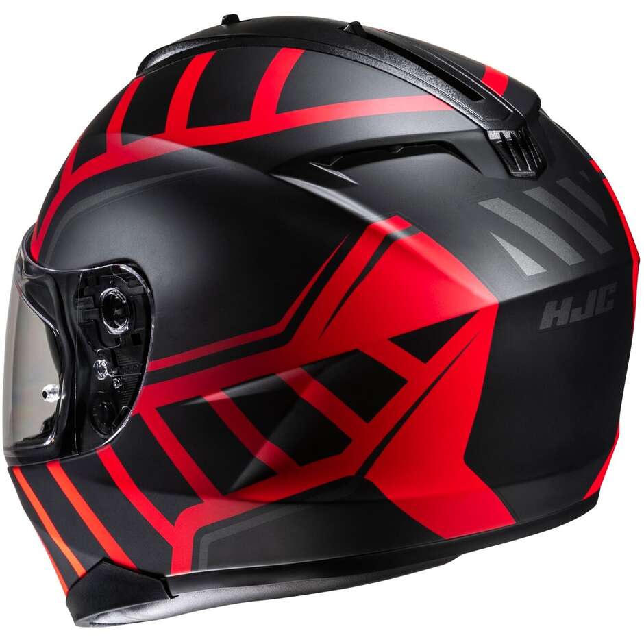 Hjc C70N HOLT MC1SF Full Face Motorcycle Helmet Matt Black Red