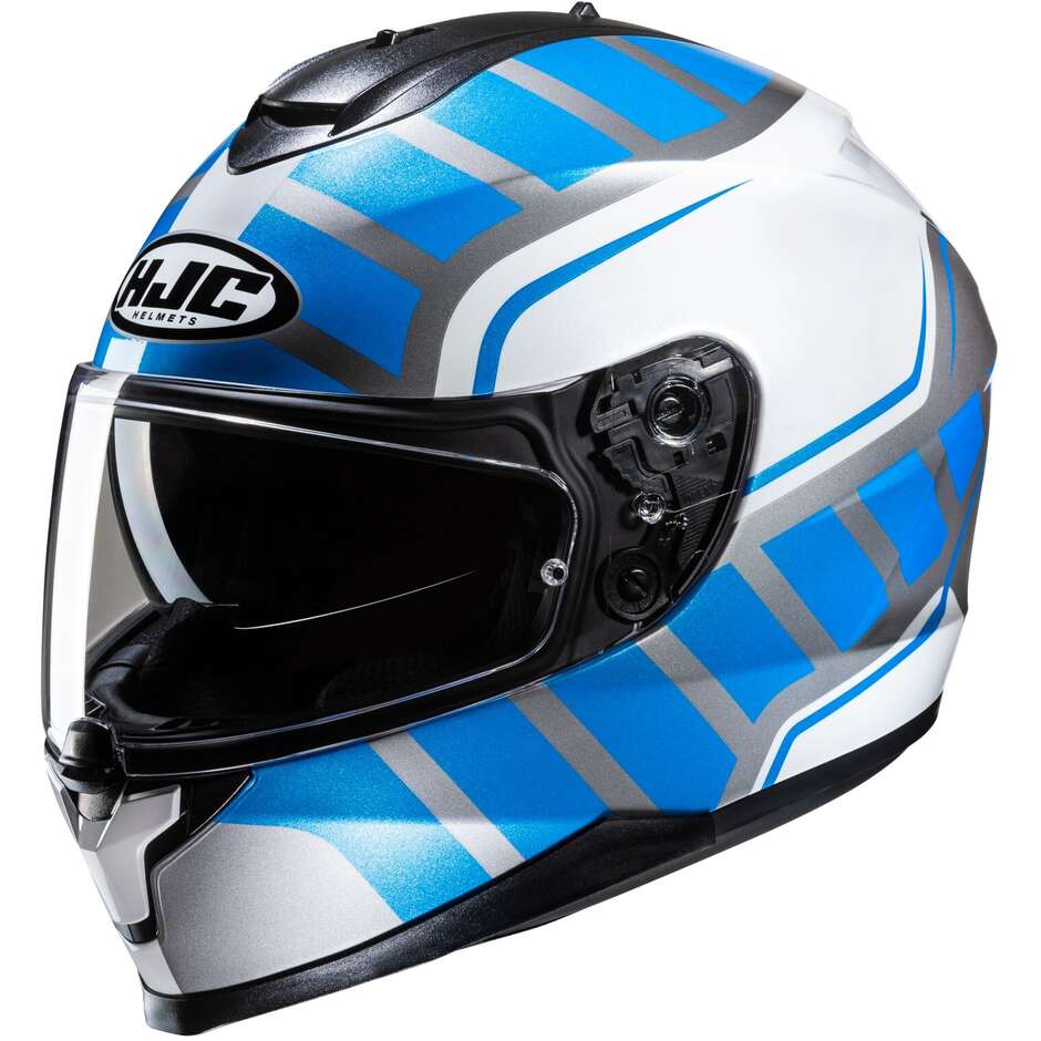 Hjc C70N HOLT MC2 Full Face Motorcycle Helmet White Blue