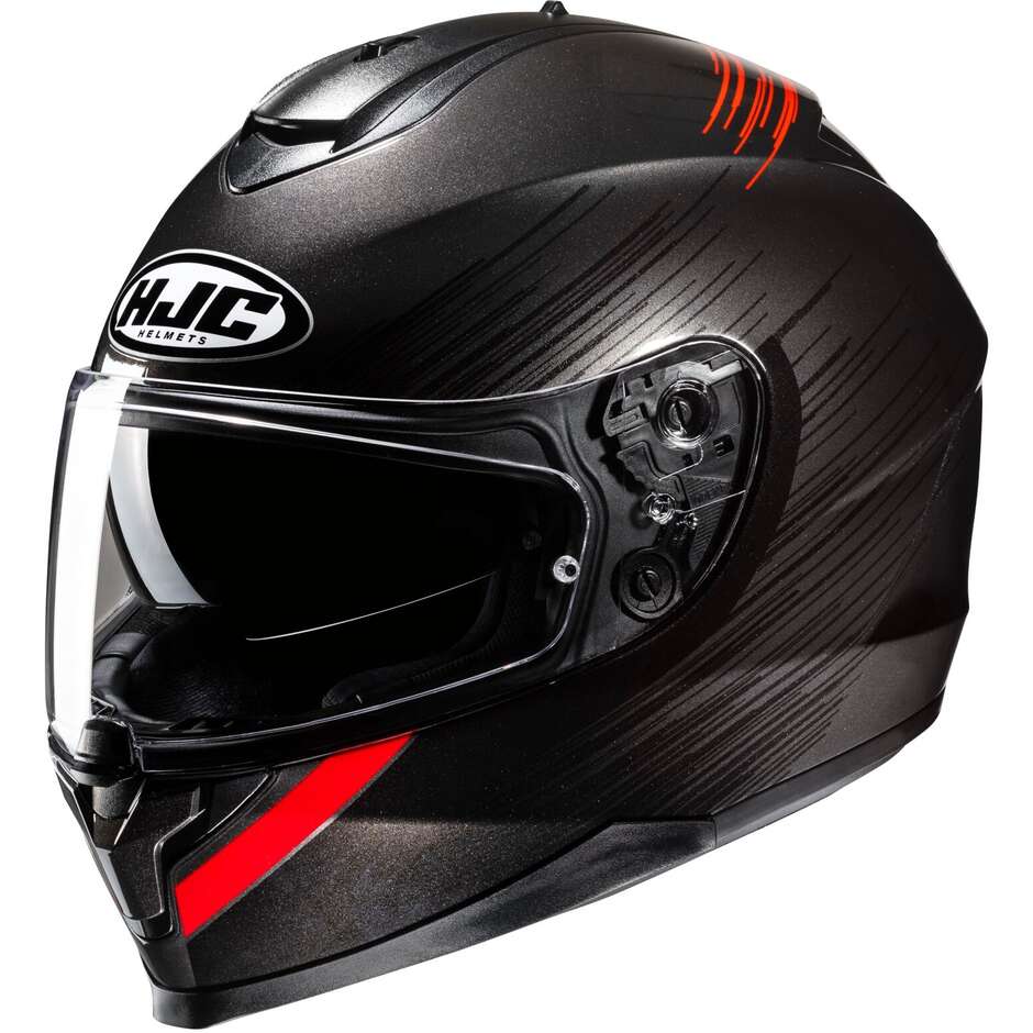 Hjc C70N SWAY MC1 Full Face Motorcycle Helmet Black Red