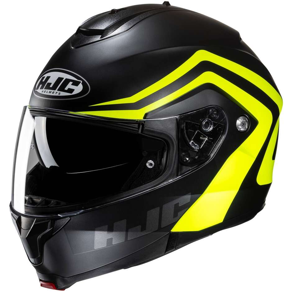 Hjc C91N NEPOS MC3HSF Modularer Motorradhelm Matt Schwarz Gelb