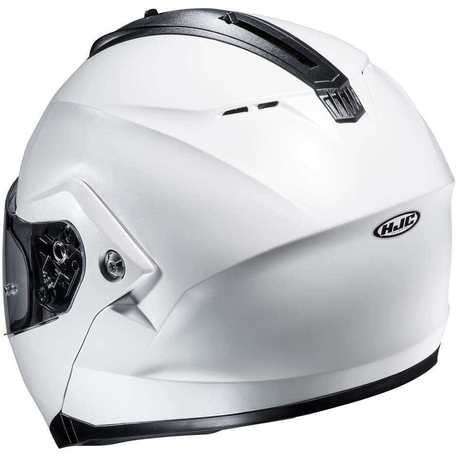 Hjc C91N Solid Pearl White Modular Motorcycle Helmet