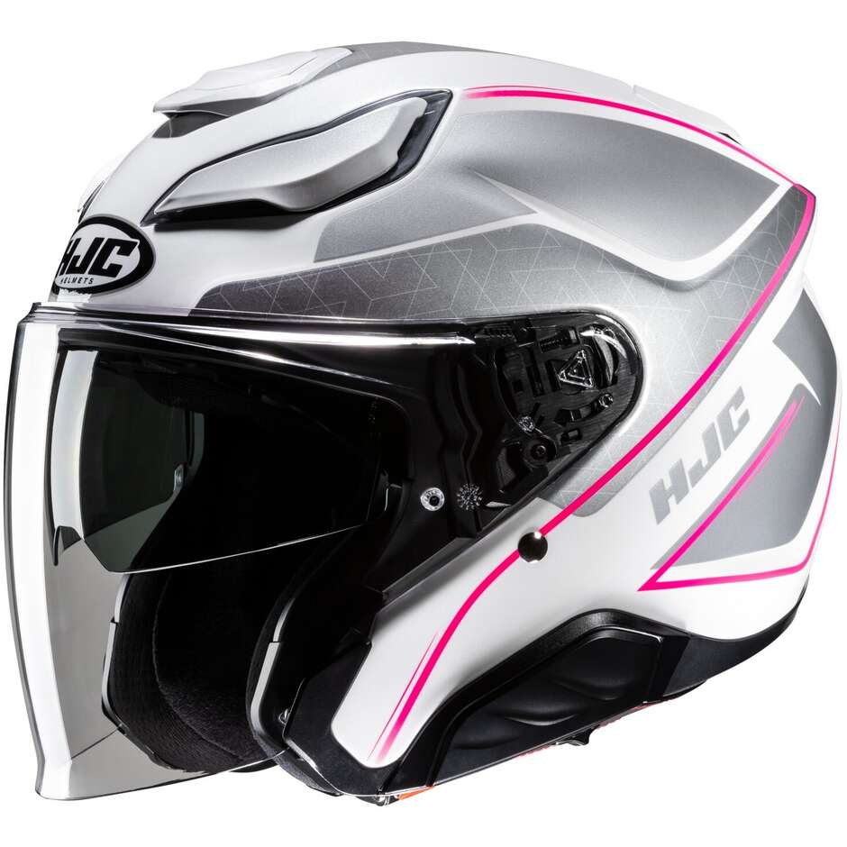 Hjc F31 LUDI MC8 White Gray Motorcycle Jet Helmet