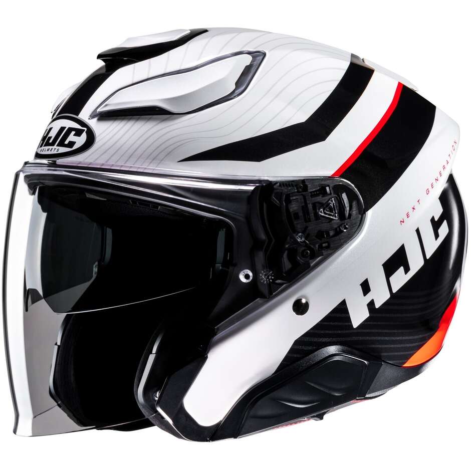 Hjc F31 NABY MC1 Jet Motorcycle Helmet Black White Red