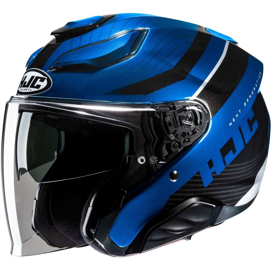 Hjc F31 NABY MC2 Jet Motorcycle Helmet Blue Black