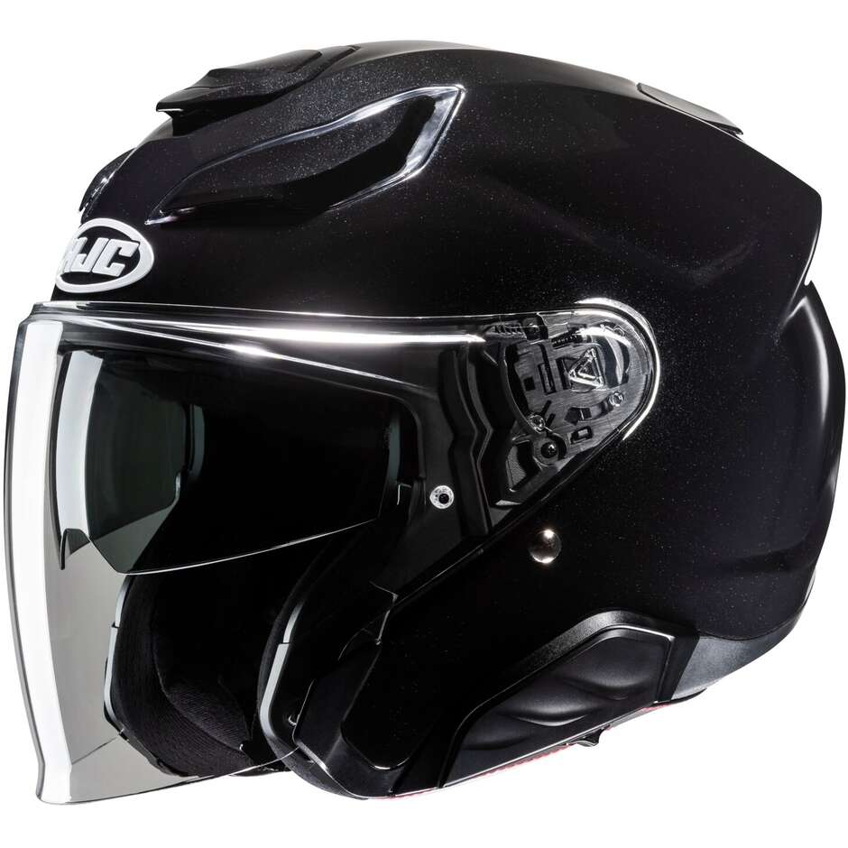 Hjc F31 Solid Black Metal Motorcycle Jet Helmet