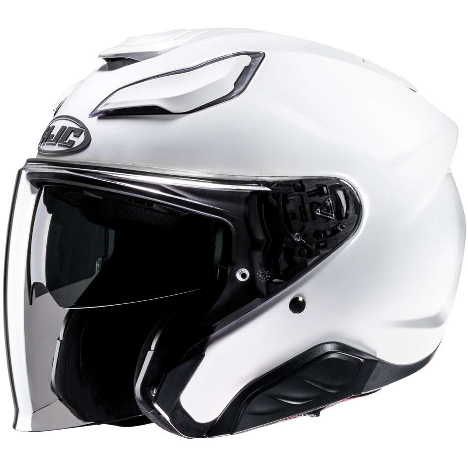Hjc F31 Solid Pearl White Motorcycle Jet Helmet