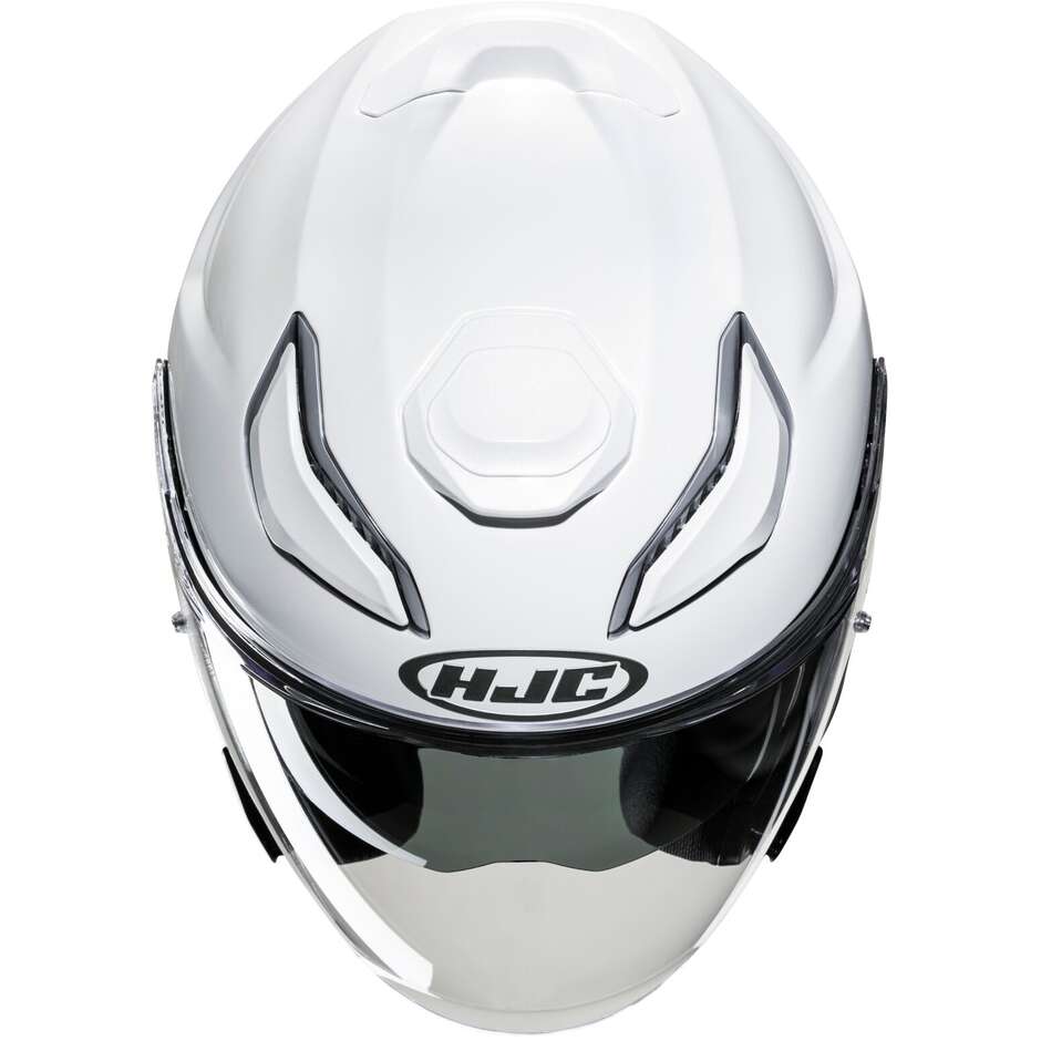 Hjc F31 Solid Pearl White Motorcycle Jet Helmet