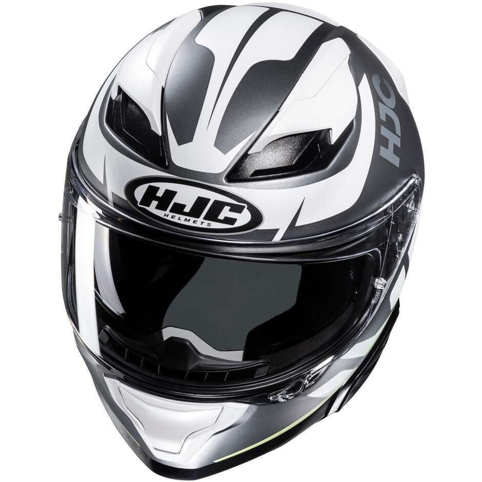 Hjc F71 BARD MC4HSF Full Face Motorcycle Helmet White Black Green Matt