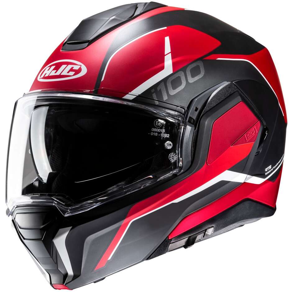 Hjc i100 LORIX MC1SF Modular Motorcycle Helmet Matt Black Red