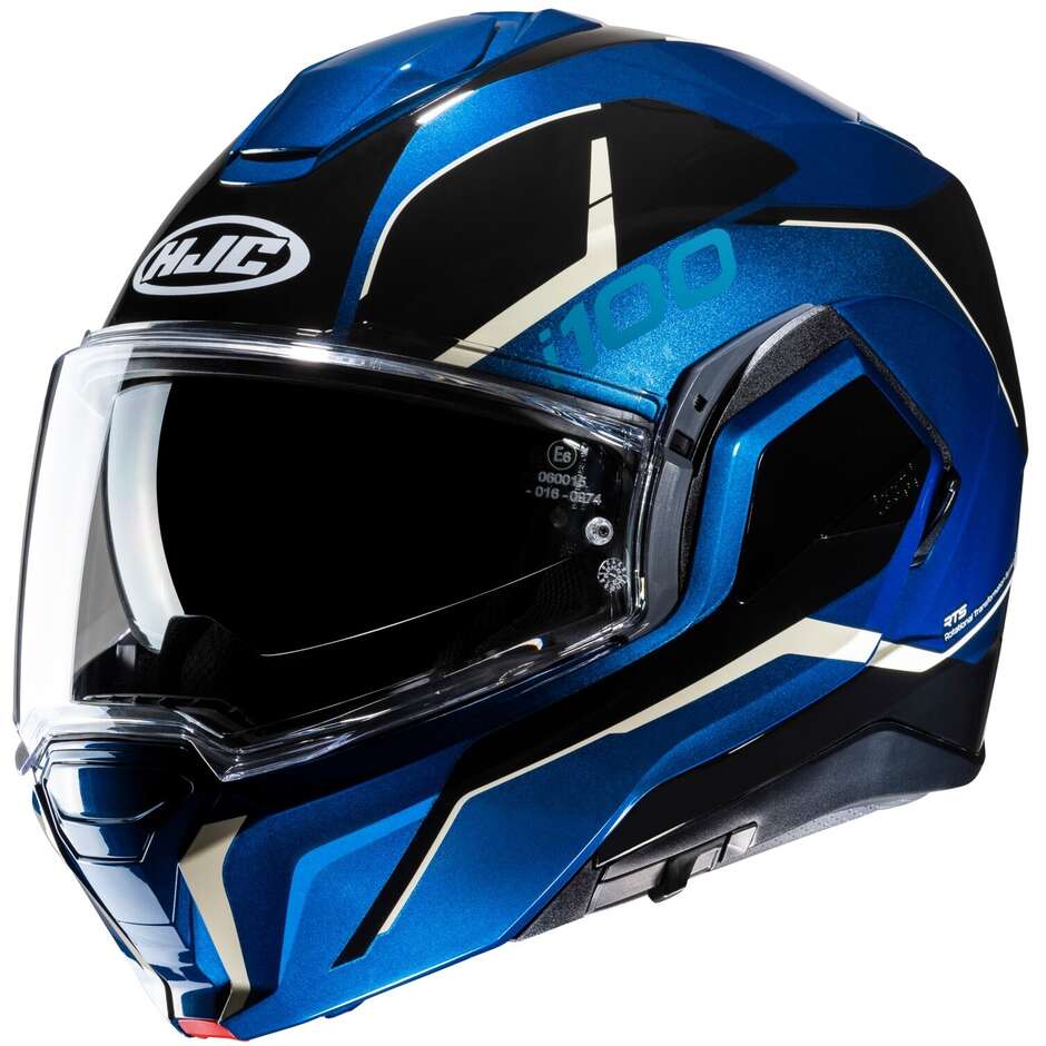 Hjc i100 LORIX MC2 Modular Motorcycle Helmet Black Blue